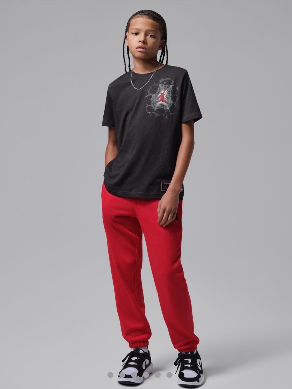 Nike Jordan big kid size medium ,Black Tee with Red Jumpman Accent (new)
